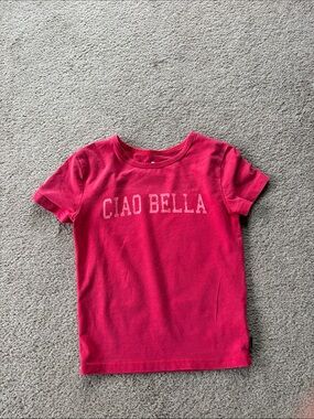 Five Star Hot Pink "CIAO BELLA" Short Sleeve Tee